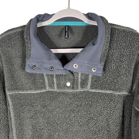 Kuhl Avalon Pullover Womens XLarge Green Fleece 1/4 Snap Outdoor Hiking Pockets - Picture 2 of 12